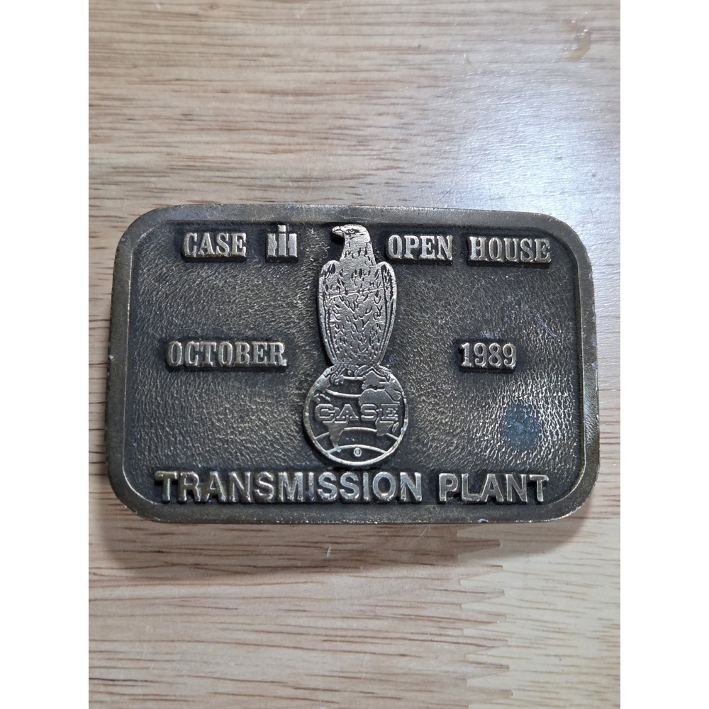 Vintage 1989 Case IH Transmission Plant Open House Belt Buckle Eagle USA CD Hit